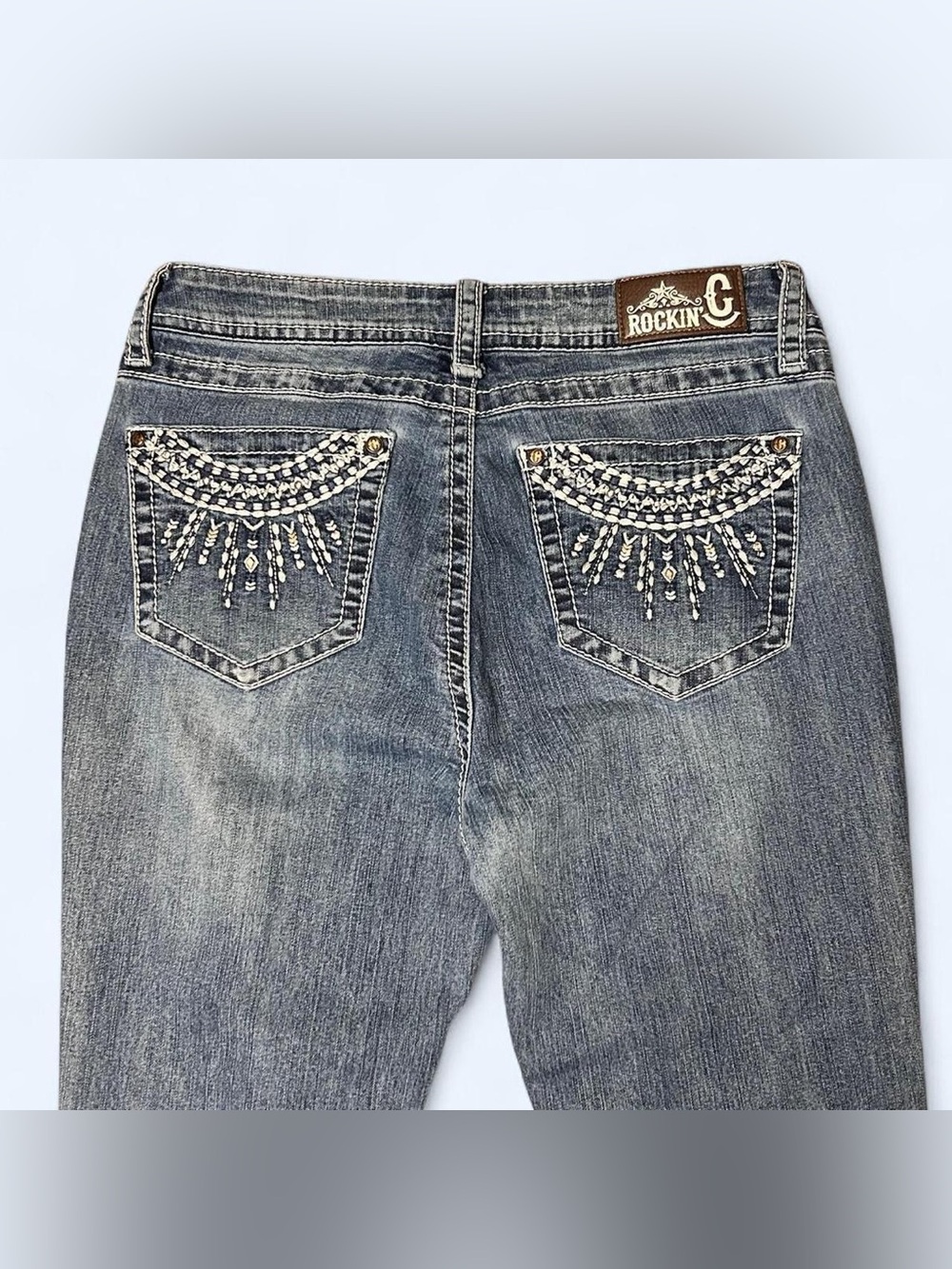 Y2K Grunge Western Flare Jeans by Rockin C!